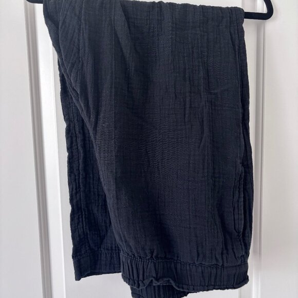 high waisted crinkle gauze pull on ankle pants - Picture 1 of 2